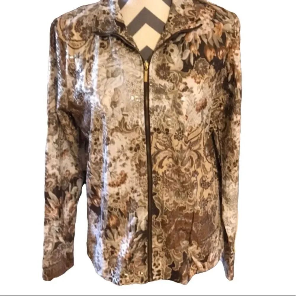 Erin London Jacket Size Medium Brown/Tan/White